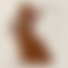 Écusson patch - lapin assis marron, pâques ** 4 x 6 cm ** applique brodée thermocollante - applique à repasser