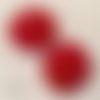 Bouton tige - fleur dalhia / rouge ** 16 mm ** vendu à l'unité - couture perle - b50