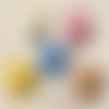 Bouton tige plastique - tête lapin / blanc, bleu, rose, jaune, beige ** 15 x 17 mm ** vendu à l'unité - couture tricot - b49