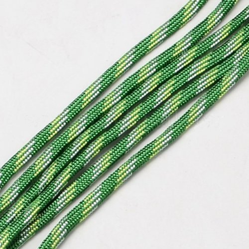 Cordon corde spaghetti polyester tressé / 107 - ton de vert ** 4 mm ** fabrication bracelet, lacet chaussures - vendu au mètre