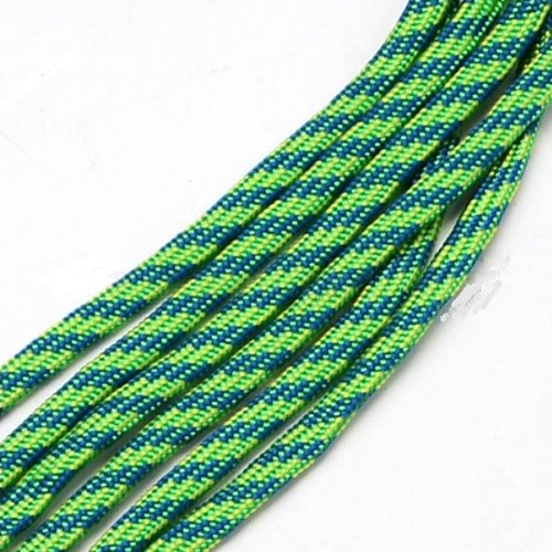 Cordon corde spaghetti polyester tressé / 094 - vert vif bleu ** 4 mm ** fabrication bracelet, lacet chaussures - vendu au mètre