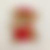 Écusson patch - ourson coeur noeud rouge ** 5 x 5,5 cm ** applique brodée thermocollant - à repasser