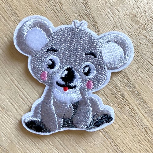 Écusson patch brodé thermocollant - animal koala ourson ** 5 x 5 cm ** applique à repasser