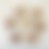 Lot de 6 - bouton bois 2 trous, étoile / naturel ** 20 x 20 mm ** bb06