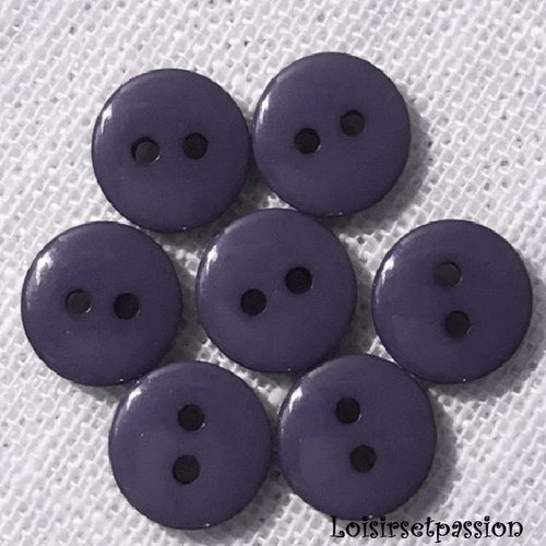 Lot de 6 petits boutons / bleu marine foncé ** 11 mm ** bouton rond en résine - layette couture poupée bébé scrapbooking - br11mm