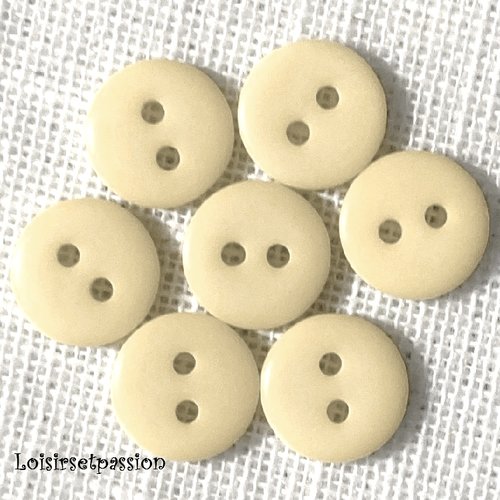 Lot de 6 petits boutons / champagne ** 11 mm ** bouton rond en résine - layette couture poupée bébé scrapbooking - br11mm