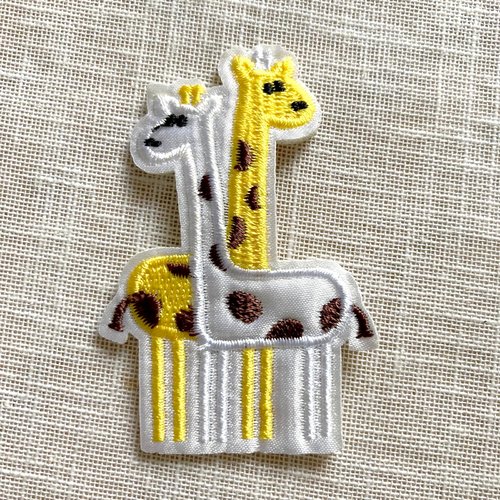 Écusson patch thermocollant, couple girafe ** 5 x 7 ** applique à repasser