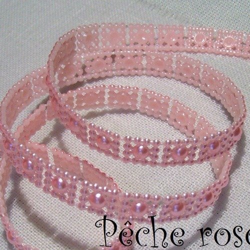 Galon ruban imitation perle - n°1 / pêche rosé ** 1 cm ** vendu par 50 cm - décoration fêtes bijoux - sacs couture fêtes