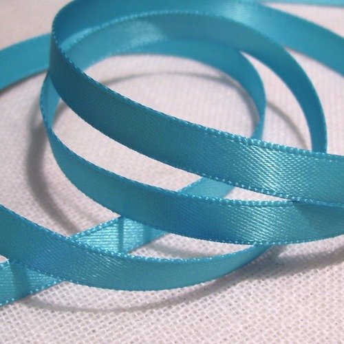 ** 3 mm ** 317 / vert turquoise  - ruban satin luxe double face - vendu au mètre 