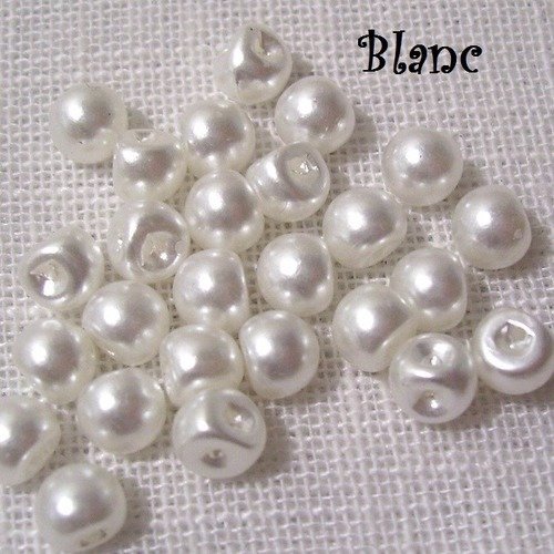 B01 / blanc ** 10 mm ** bouton perle boule nacré - scrapbooking couture poupée mariage 