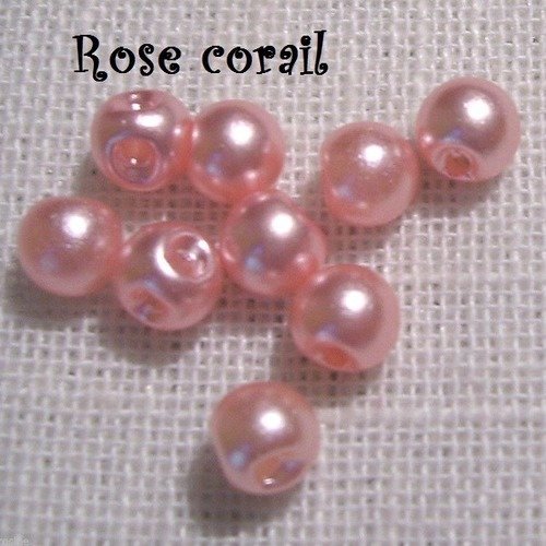 B01 / rose corail ** 10 mm ** bouton perle boule nacré - scrapbooking couture poupée mariage 