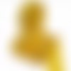 Ruban fantaisie souple scintillant paillettes lurex ** 25 mm ** jaune or - effet perle rocaille - vendu par 50 cm 