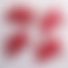 B29 / rouge - lot de 4 boutons bois décoratif ange scintillant noël ** 2 x 3 cm **