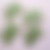 B29 / vert - lot de 4 boutons bois décoratif ange scintillant noël ** 2 x 3 cm **