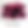 Écusson patch - tête de mort pirate fille noeud noir rose ** 7 x 5  cm ** applique thermocollante