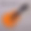 Patch écusson thermocollant - guitare orange musique ** 5,5 x 10 cm ** applique à repasser