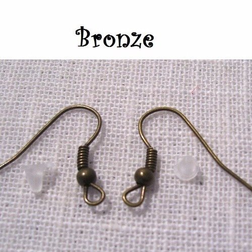 X 10 pcs / bronze - crochet support boucle d'oreilles + embouts ** 18 x 19 mm **