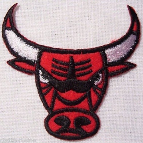 Écusson patch thermocollant ** 7,5 x 7,5 cm ** tête taureau bull rouge - applique à repasser