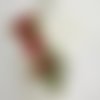 Grande applique dentelle / rouge ** 15 x 41 cm ** fleur feuille brodée 3d - acd01 