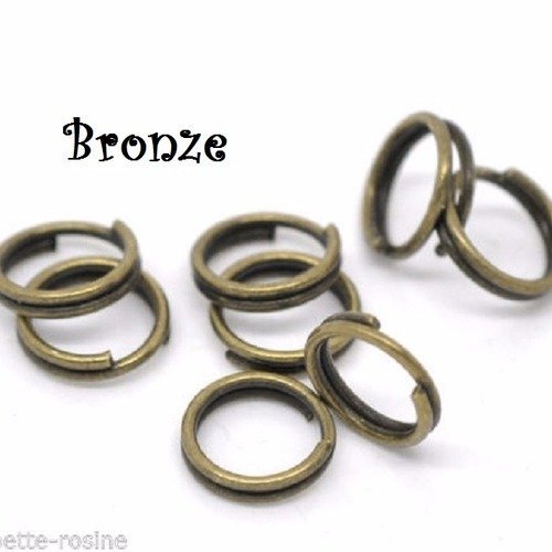 Ø 6 mm / bronze / 50 pièces - anneaux de jonction double ouvert