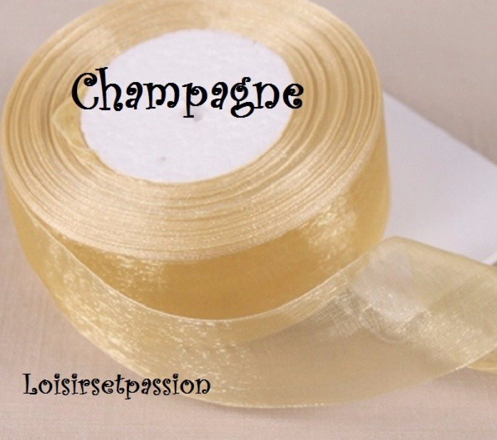 38 mm largeur 10 différentes longueurs Qualité champagne couleur organza ruban 6 19,25 
