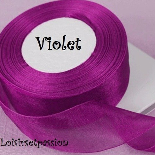 Ruban voile organza ** 6 mm ** violet - vendu au mètre