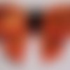 N°00 / orange noir - noeud sequin ** 5 x 4 cm ** applique scintillante - vêtements, accessoires, barrettes, fêtes