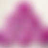 Réf 18/112 ** 18 mm **  bouton rond bois vernis décoré étoile rose mauve - couture tricot