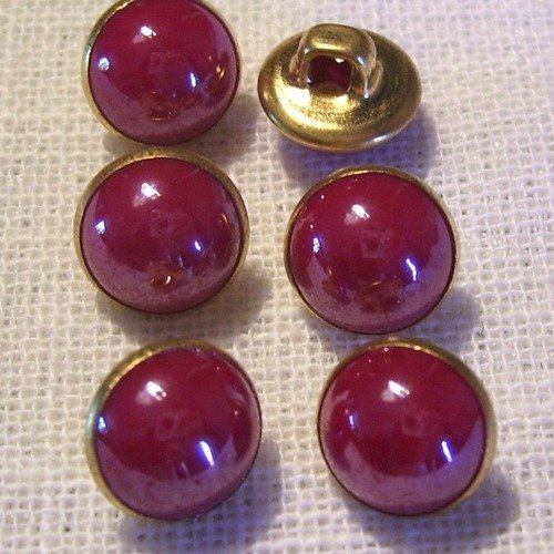 Bouton perle boule nacré cercle doré / bordeaux ** 10 mm ** vendu à l'unité - couture perle bijoux - b06