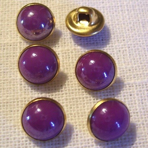 Bouton perle boule nacré cercle doré / lilas ** 10 mm ** vendu à l'unité - couture perle bijoux - b06