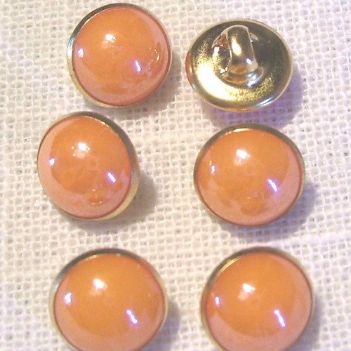 Bouton perle boule nacré cercle doré / pêche ** 10 mm ** vendu à l'unité - couture perle bijoux - b06