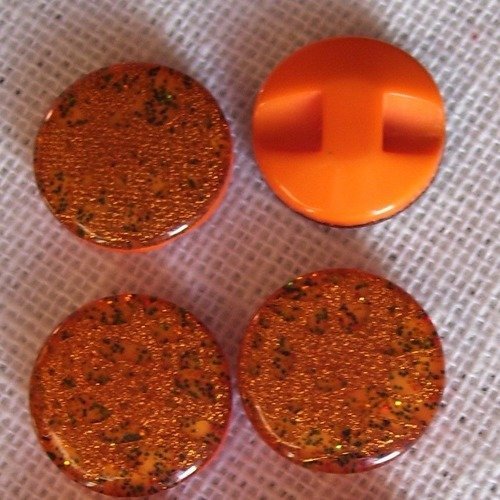 B05 ** 13 mm ** orange cuivré - bouton demi boule cristaux brillants - vendu à l'unité -  couture perle bijoux