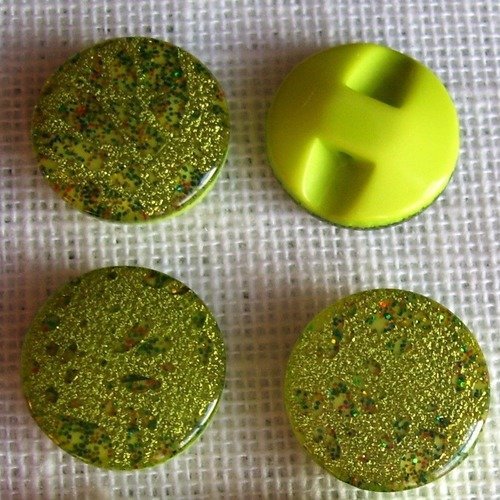 B05 ** 13 mm ** vert anis - bouton demi boule cristaux brillants - vendu à l'unité -  couture perle bijoux