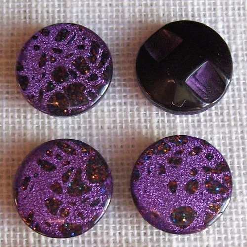 B05 ** 13 mm ** violet - bouton demi boule cristaux brillants - vendu à l'unité -  couture perle bijoux