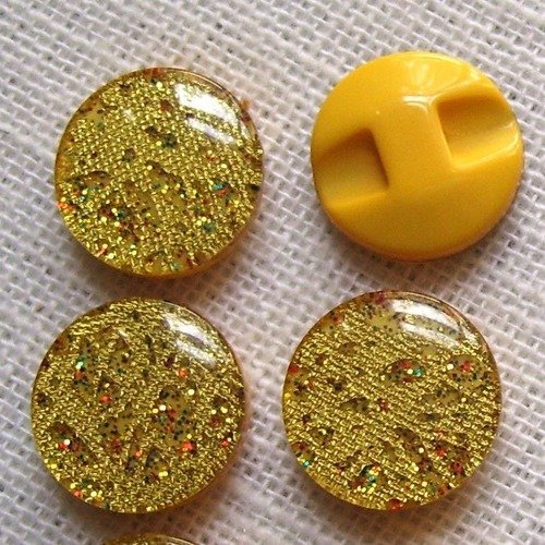 B05 ** 13 mm ** jaune doré - bouton demi boule cristaux brillants - vendu à l'unité -  couture perle bijoux