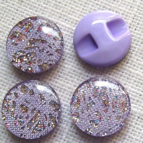 B05 ** 13 mm ** parme - bouton demi boule cristaux brillants - vendu à l'unité -  couture perle bijoux