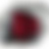 C5255 - bouton rose rouge ** 5 x 4,5 cm ** applique écusson patch brodé thermocollant