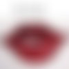 Écusson patch brodé thermocollant ** 8 x 5 cm ** bouche lèvres ouverte sequin rouge - applique à repasser