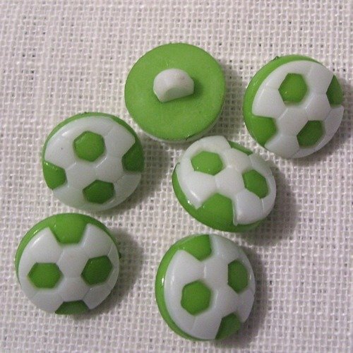 B20 / vert gazon ** 13 mm ** ballon de foot - bouton boule tige plastique - vendu à l'unité -  couture