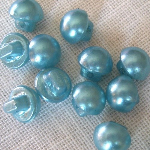 Bouton perle champignon demi boule sur tige - b01 bis / bleu ciel ** 10 mm ** vendu à l'unité
