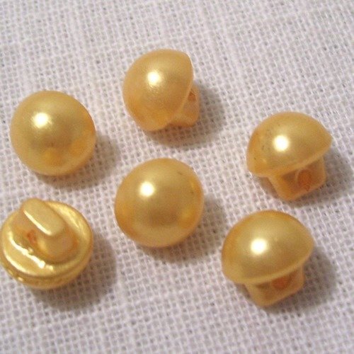 Bouton perle champignon demi boule sur tige - b01 bis / ambre ** 10 mm ** vendu à l'unité