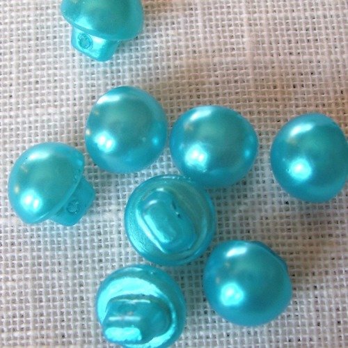 Bouton perle champignon demi boule sur tige - b01 bis / turquoise ** 10 mm ** vendu à l'unité