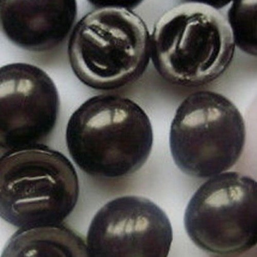 Bouton perle champignon demi boule sur tige - b01 bis / noir ** 10 mm ** vendu à l'unité