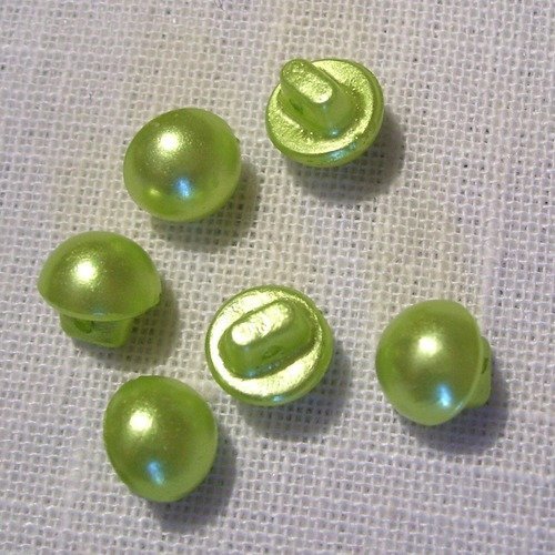 Bouton perle champignon demi boule sur tige - b01 bis / vert anis ** 10 mm ** vendu à l'unité