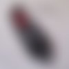 Écusson patch brodé thermocollant ** 3 x 7 cm ** rouge à lèvres noir rouge - applique à repasser