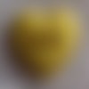 B15 / jaune ** 14 x 14 mm ** coeur - bouton plat plastique - vendu à l'unité -  couture