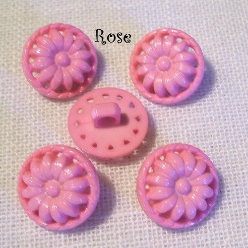 B10 / rose ** 15 mm ** bouton tige / fleur soleil tournesol - vendu à l'unité - tricot couture 