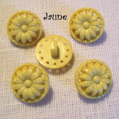 B10 / jaune ** 15 mm ** bouton tige / fleur soleil tournesol - vendu à l'unité - tricot couture 
