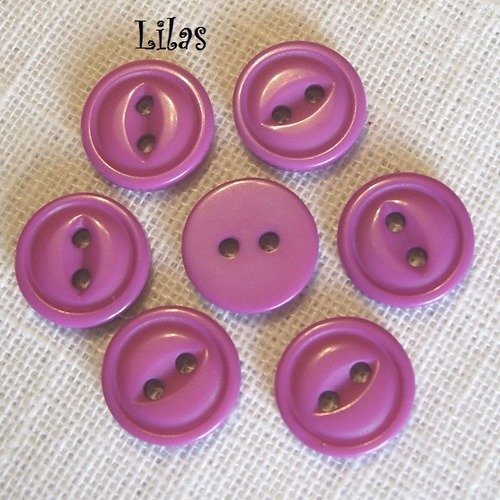 B10 / lilas ** 13 mm **  bouton rond fendu - vendu à l'unité -  couture layette bébé scrapbooking