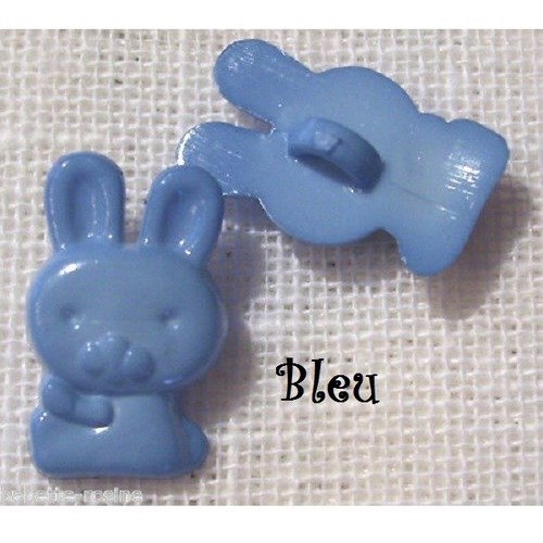 B25 / bleu ** 10 x 16 mm ** bouton tige / lapin pâques - vendu à l'unité - tricot couture 